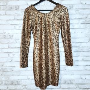 Haute Monde Metallic Bodycon Party Dress